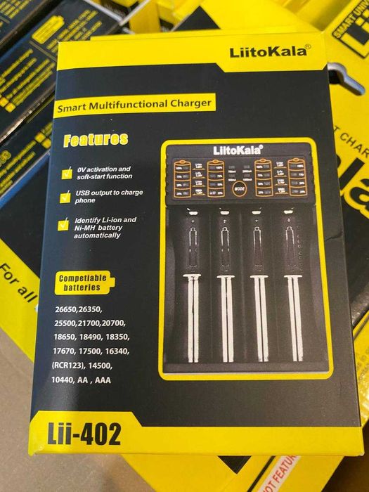 Зарядний пристрій LiitoKala Lii-PD2, Lii-PD4, Lii-202, Lii-402
