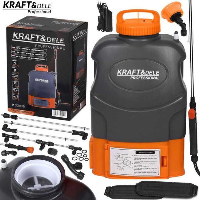 KRAFT&DELE Opryskiwacz Akumulatorowy 16l Zestaw Xxl Akcesoria KD2030