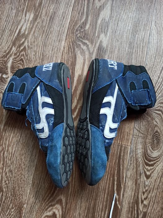 Борцовки замшеві Zelart Синьо-чорні р 38