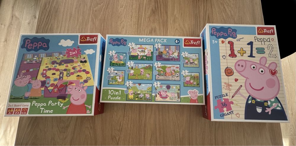 Swinka peppa - zestaw gra i puzzle 2 x