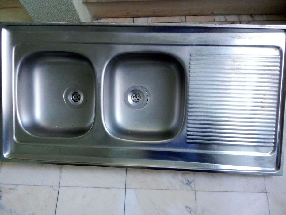 Lava-loiças 2 cubas em inox