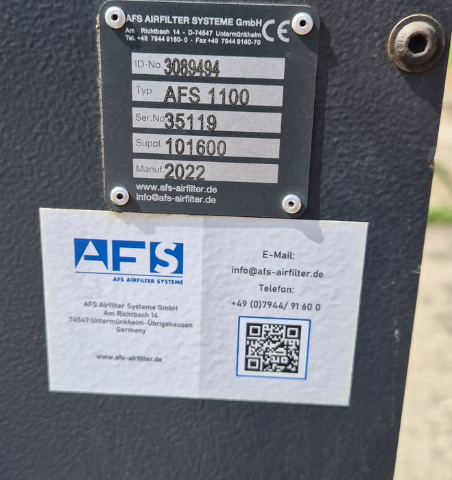 AFS 1100 filtr powietrza przemysłowy 2025 | 1.3 kW | 65 kg | ebm-papst