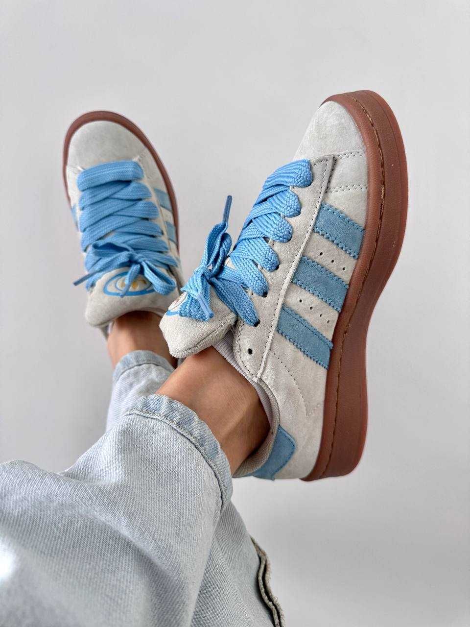 Adidas campus « light grey / blue » premium