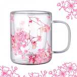 Szklanka termiczna z kwiatami w środku, róż - 250 ml 1szt SZK133