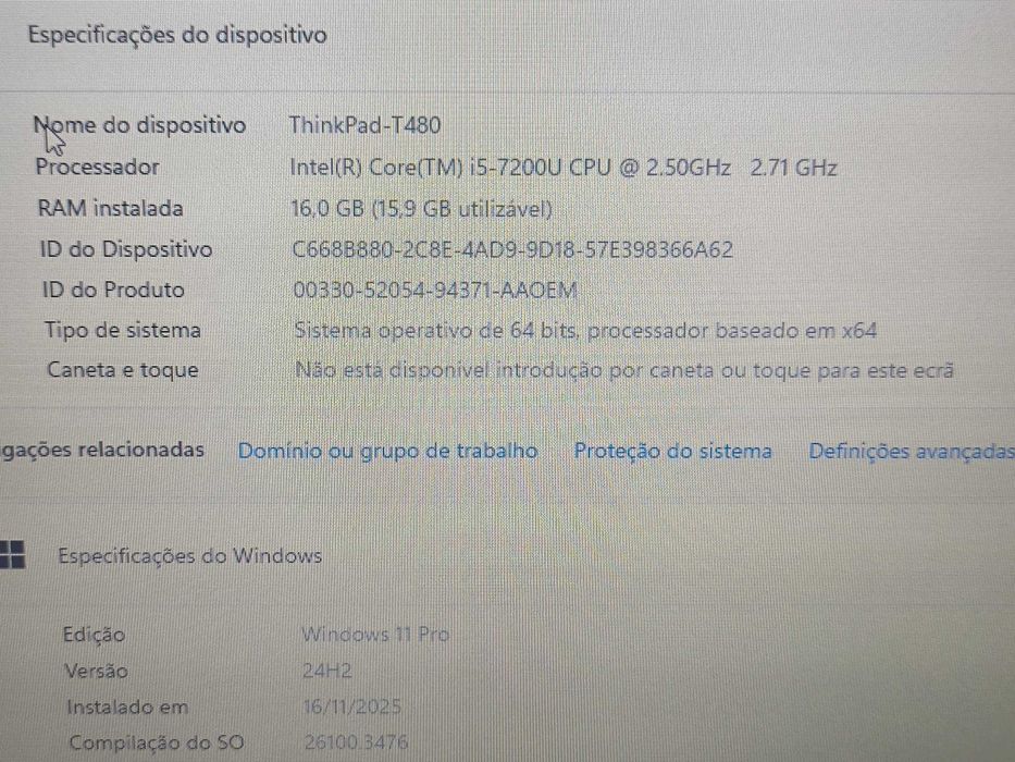Lenovo ThinkPad T480 i5 256GB ssd 16GB RAM