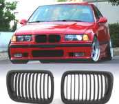 GRELHAS FRONTAIS BMW E36 96-99 LOOK M PERFORMANCE PRETO MATT
