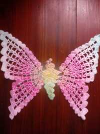Szydelkowy kolorowy motyl naszywka