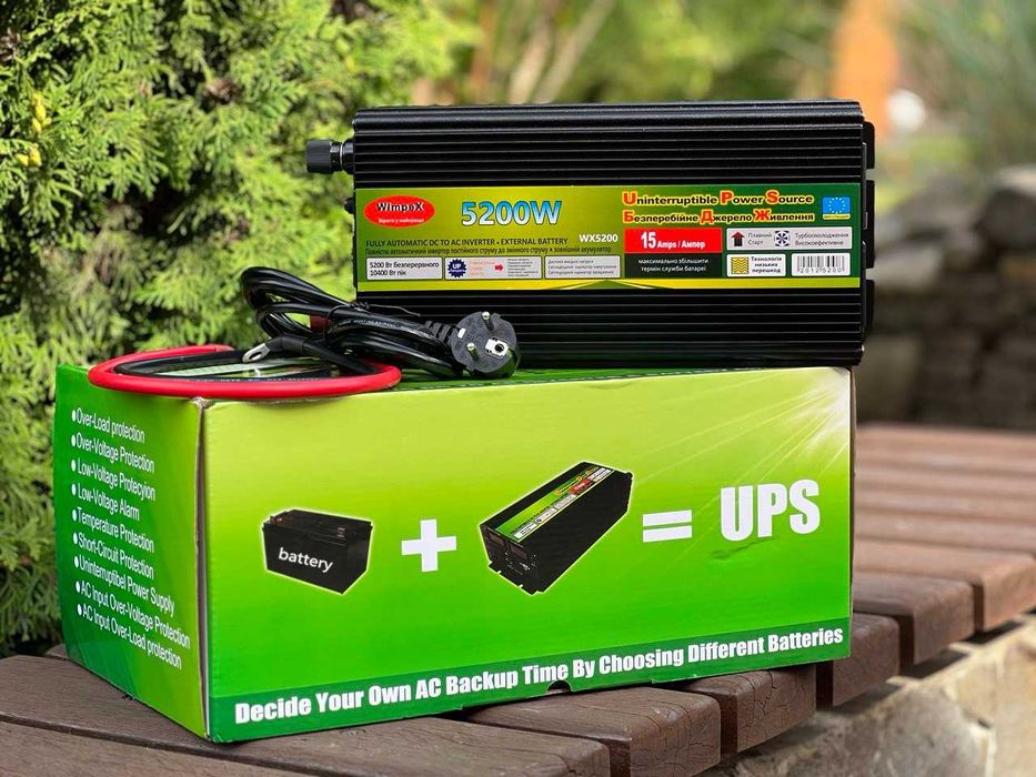 Преобразователь. Инвертор 12-220v 5200w с подзарядкой аккумулятора.