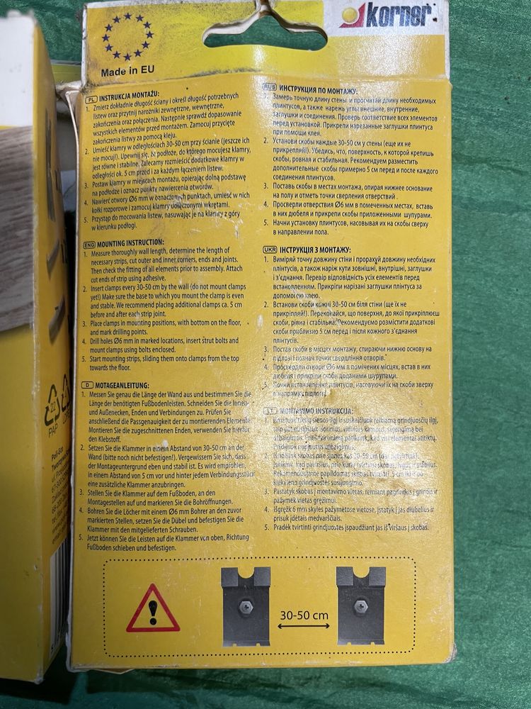 Uchwyt do listew przypodłogowych 2opakowania