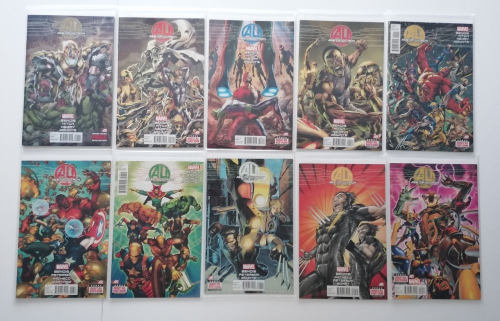 Komplet komiksów Age of Ultron od 1 do 10 (2013). Marvel