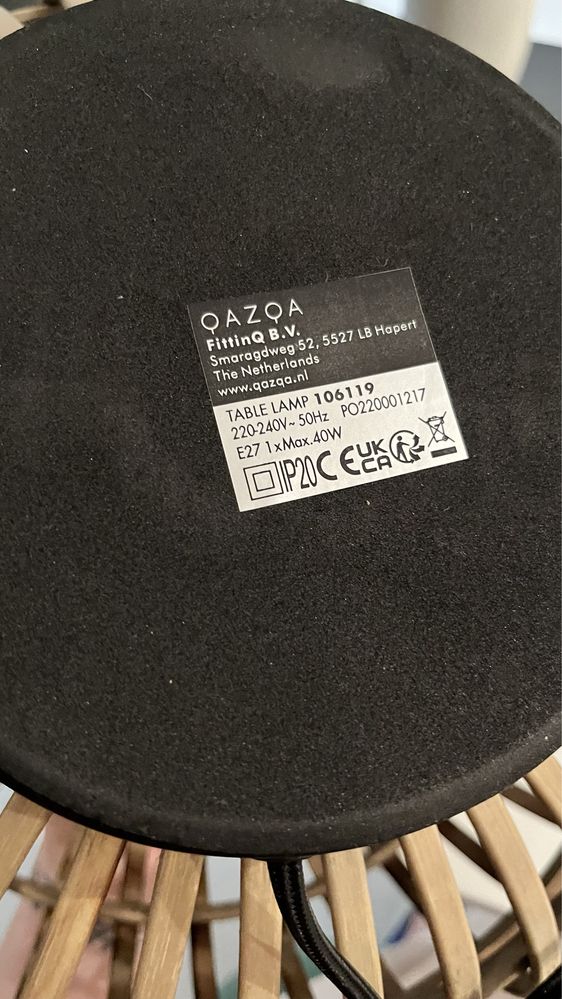 Lampa stołowa boho bambusowa