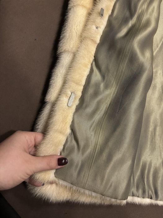 Норковая шуба бежевая