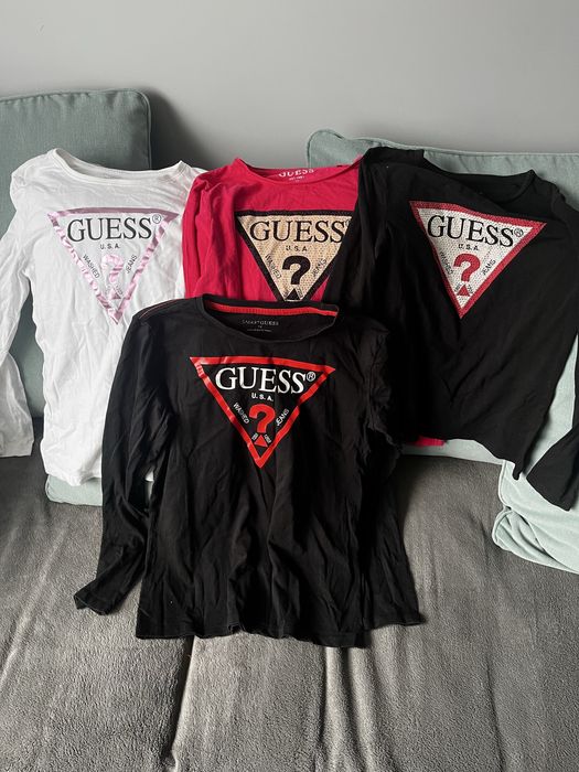 4 bluzki Guess dla dziewczynki plus bluza plus t-shiert