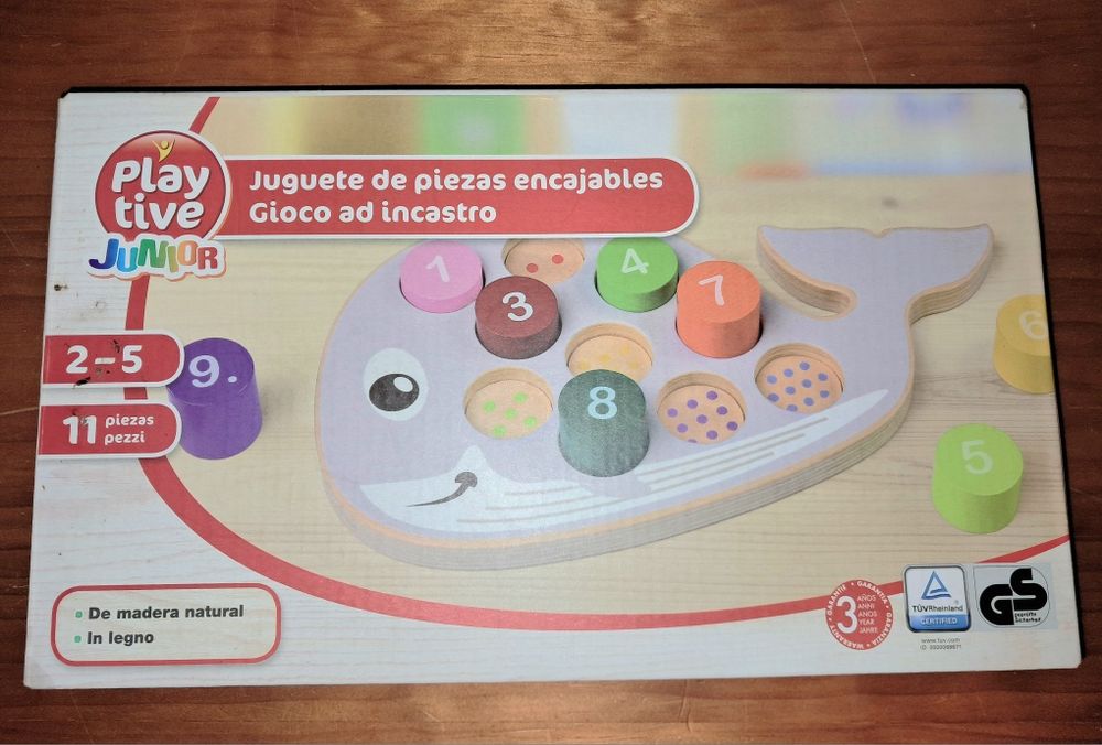 Jogo educativo novo em madeira