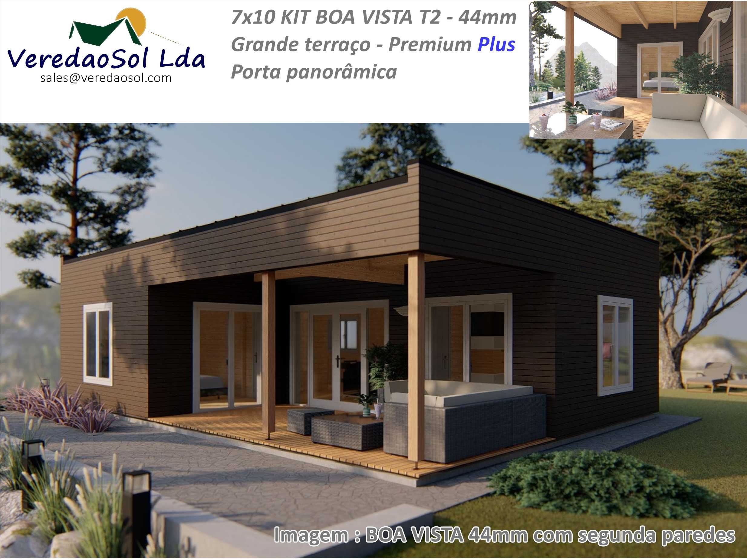 Casa madeira ARICA T2-Boa vista 63.9 m² 44 - 58 e 68 mm PREÇO SUPERIOR