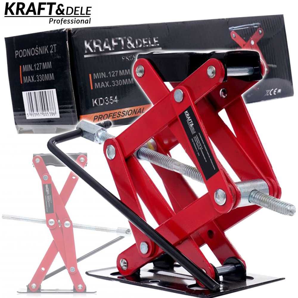 KRAFT&DELE Podnośnik Lewarek Trapezowy Nożycowy 2 Tony127-330mm KD354
