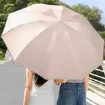 Duży parasol automatyczny mocny wzmocniony beżowy 106 cm