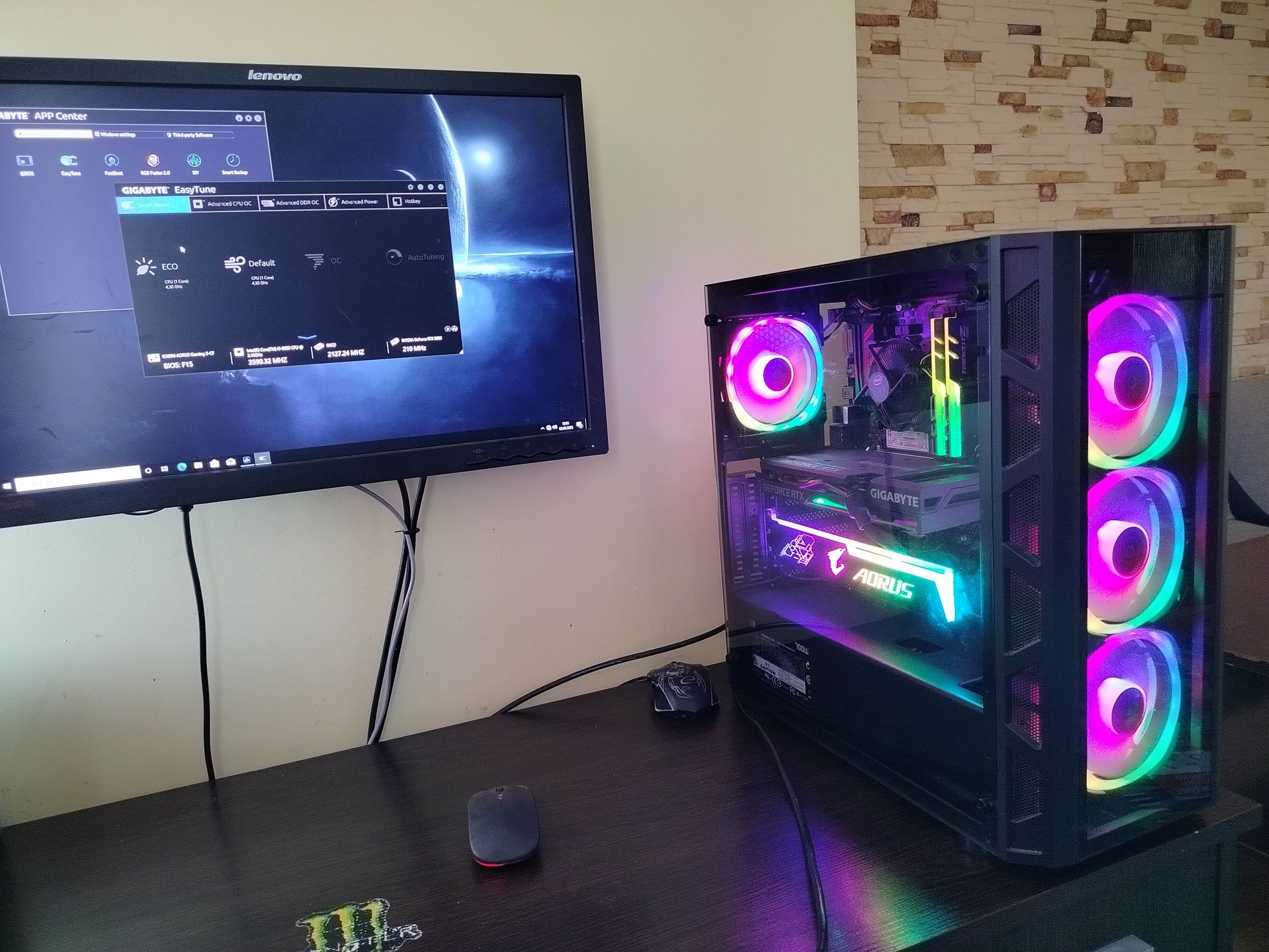 Komputer do gier RTX 3060 Intel SSD ARGB