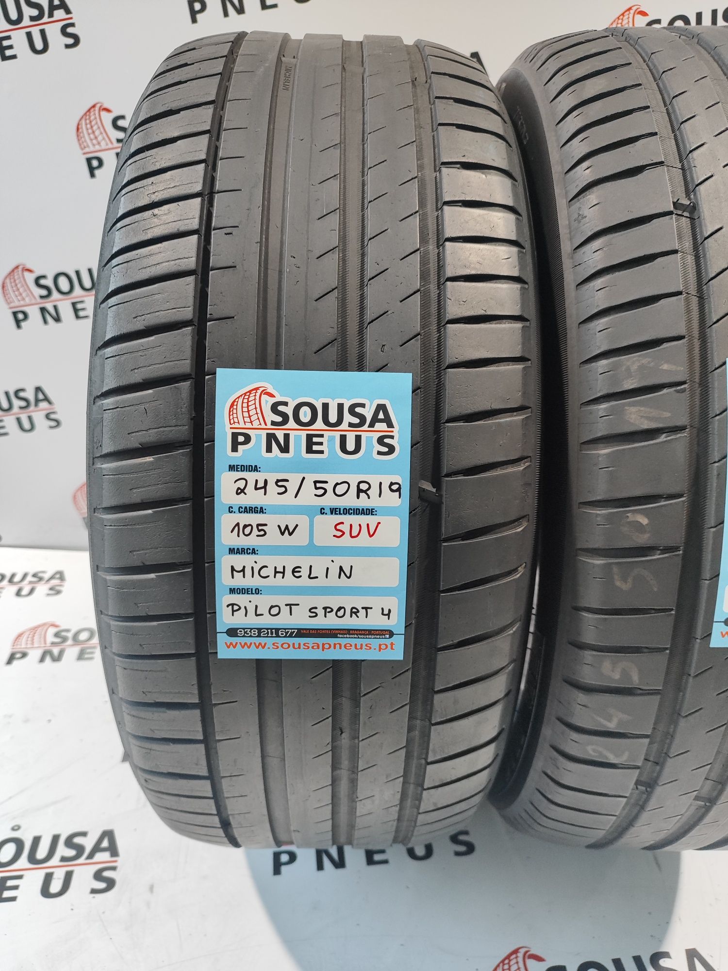 2 pneus semi novos 245-50R19 Michelin - Oferta dos Portes