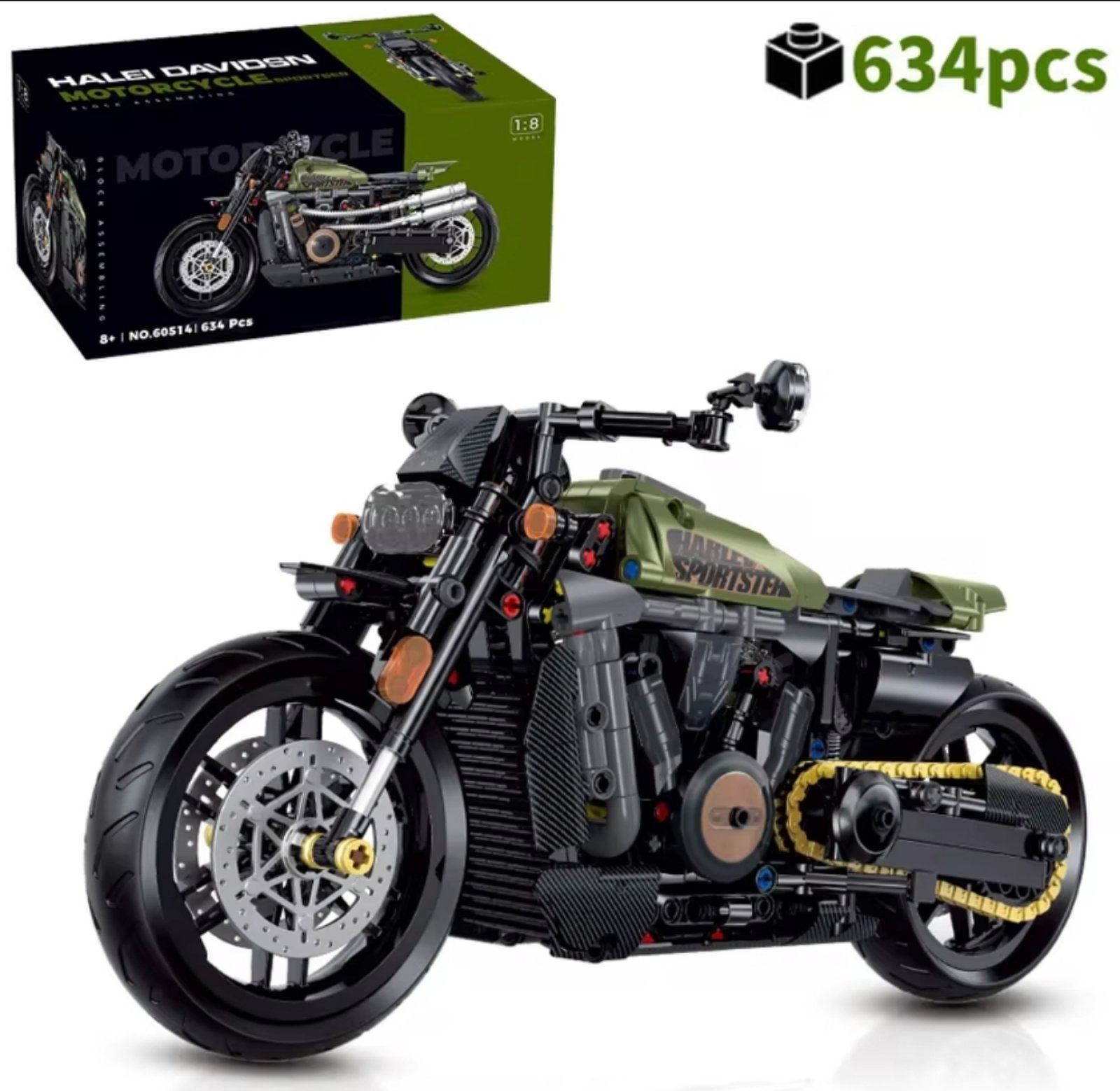 Конструктор мотоцикл 586 шт ретро байк Lego