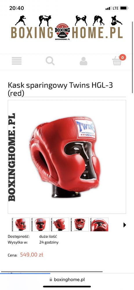 Kask bokserski sparingowy Twins S