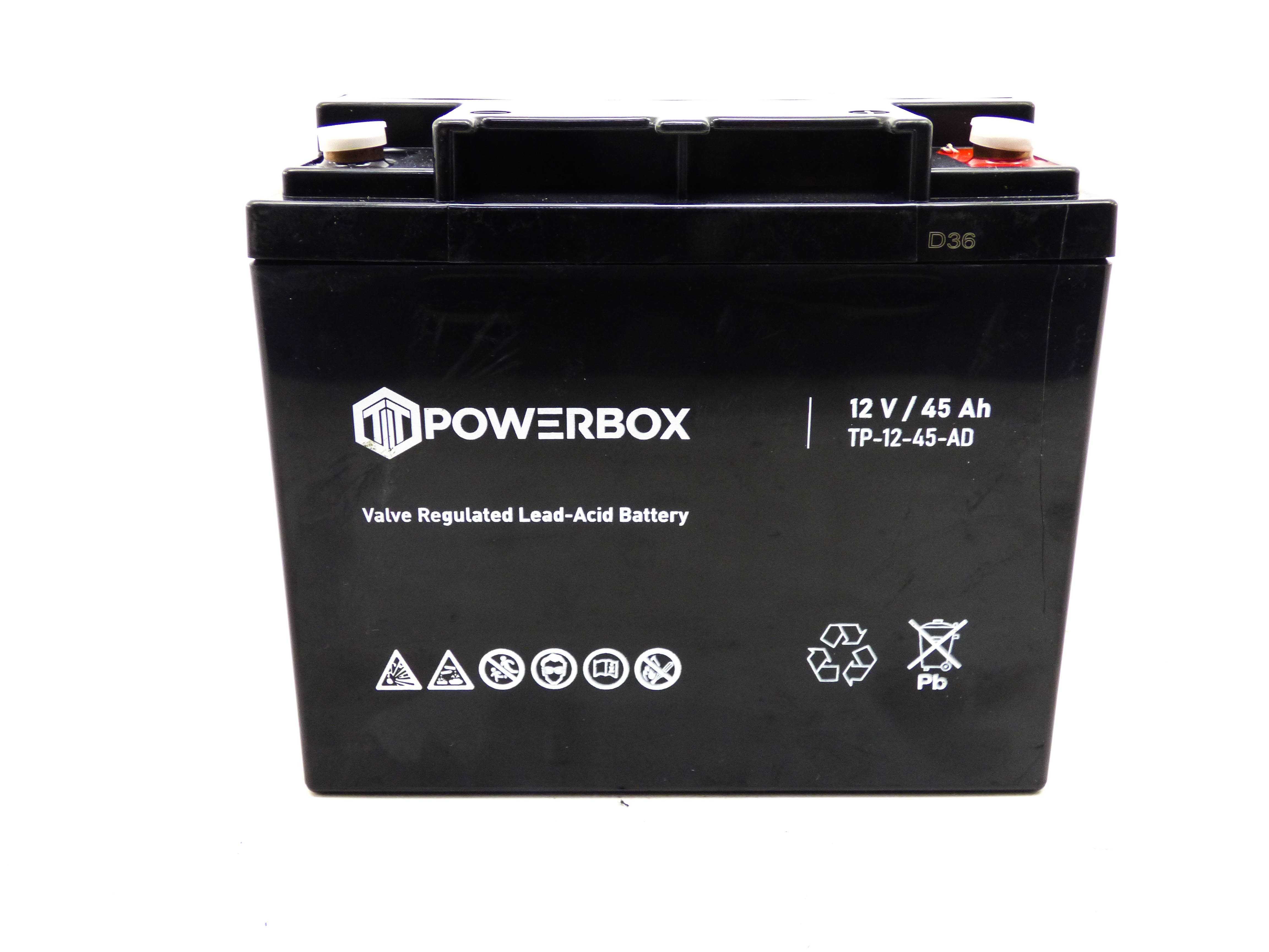 Akumulator POWERBOX 12V 45Ah AGM Zasilanie VRLA