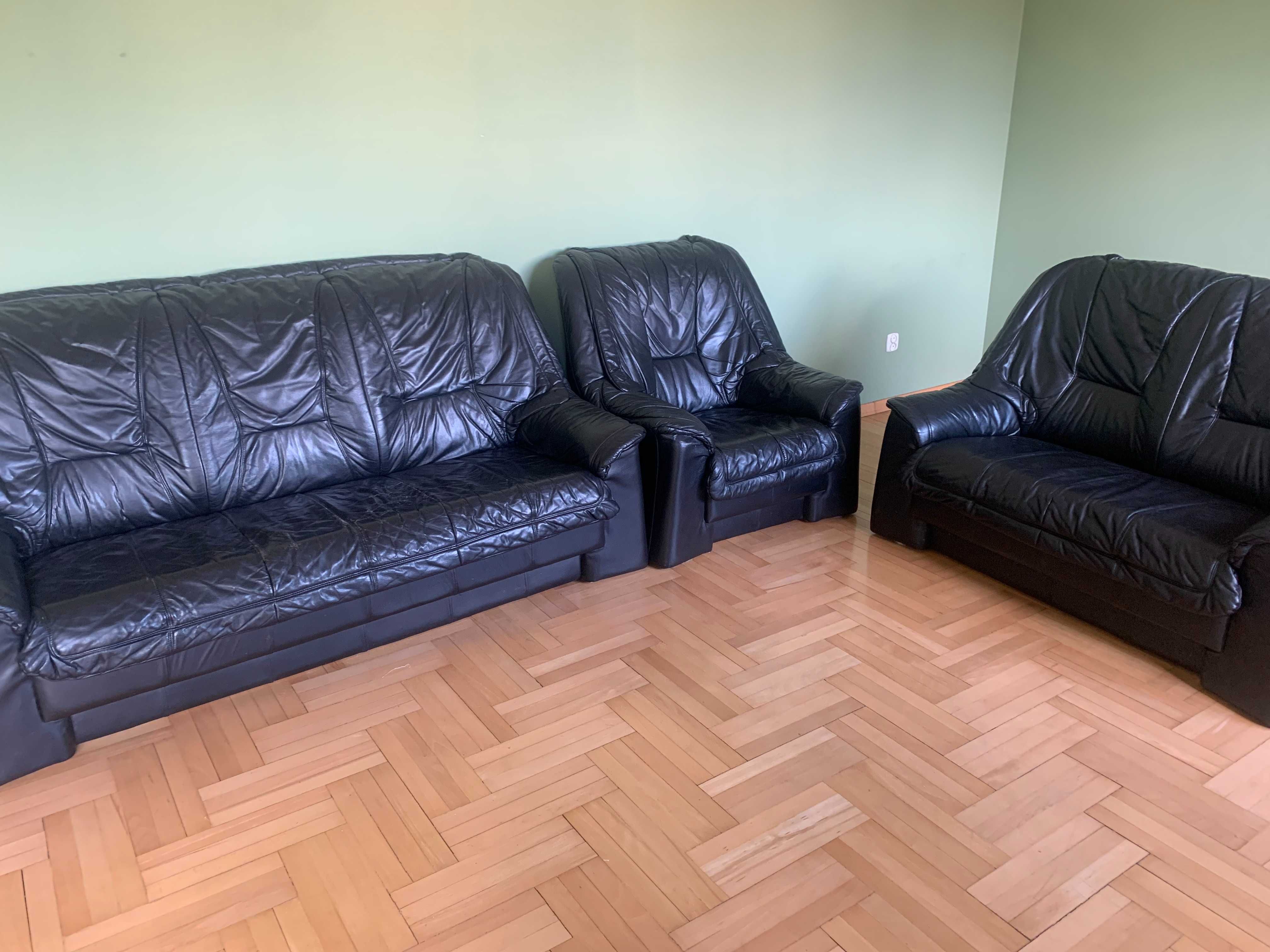 Komplet wypoczynkowy skóra