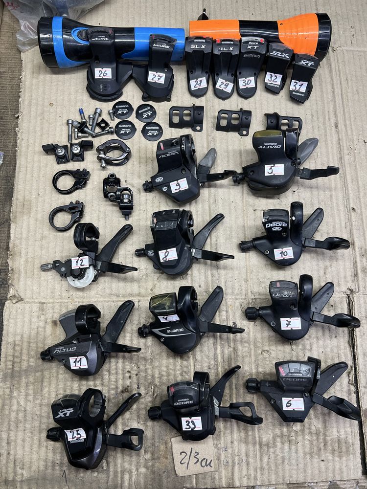 Перемикачі/переключатели/манетки Shimano/Acera/Alivio/Deore/SLX/Xt