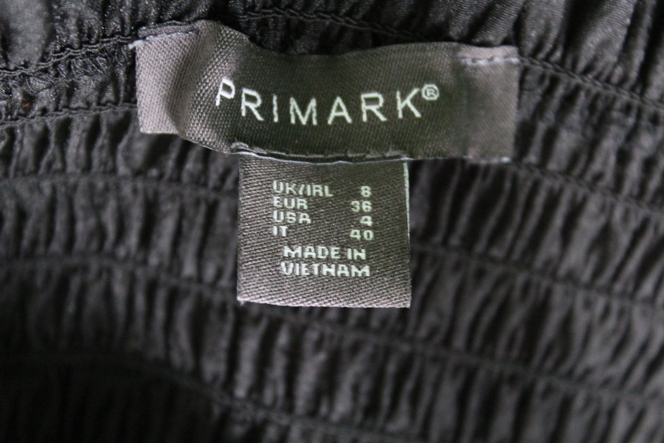 Czarna bluzka z bufiastymi rękawami rozciągliwa Primark S 36