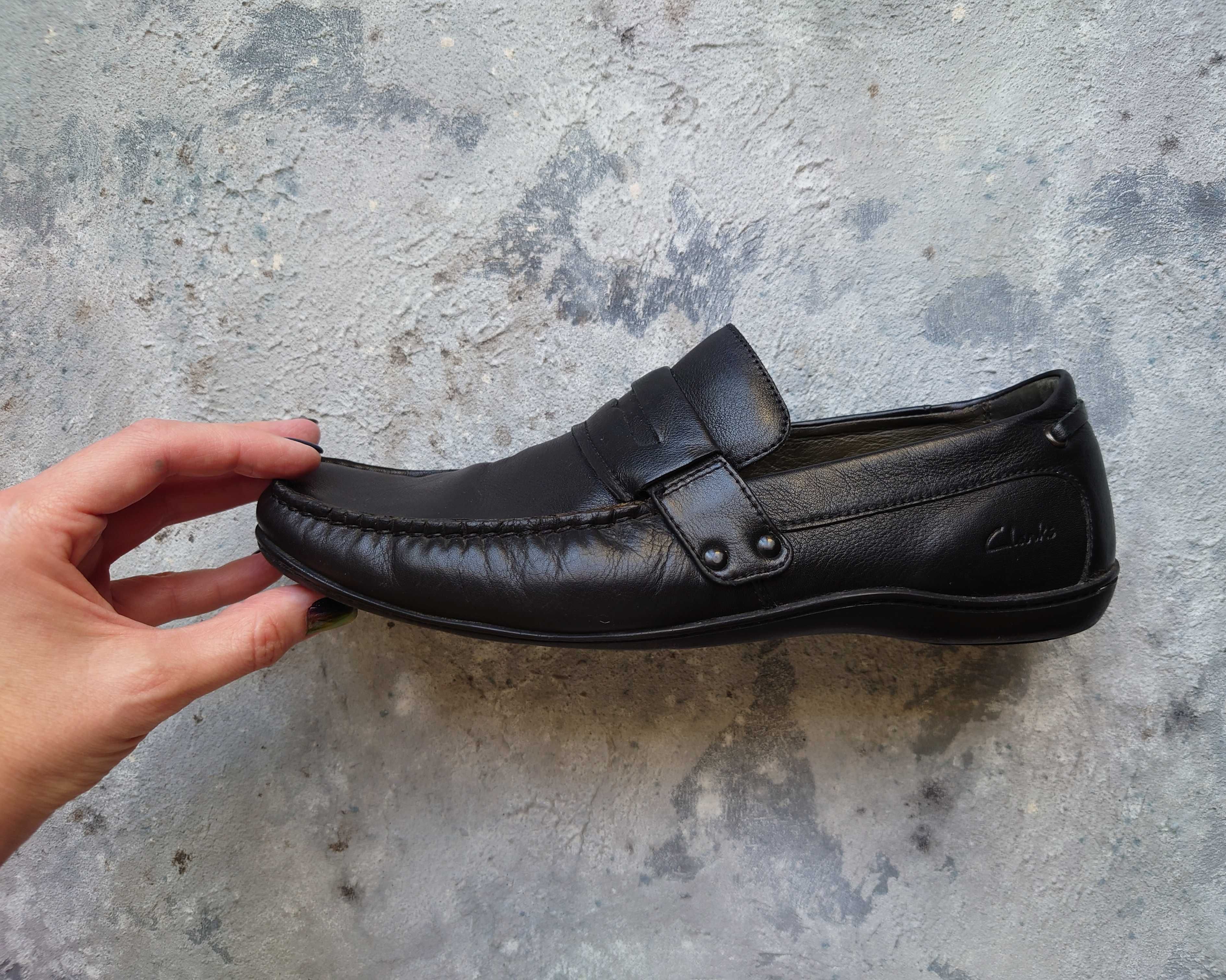 Чоловічі шкіряні мокасини Clarks, мужские кожаные мокасины Clarks