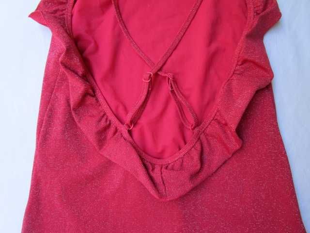 Fato de Banho Brilhante com folho, cor vermelho, Massimo Dutti