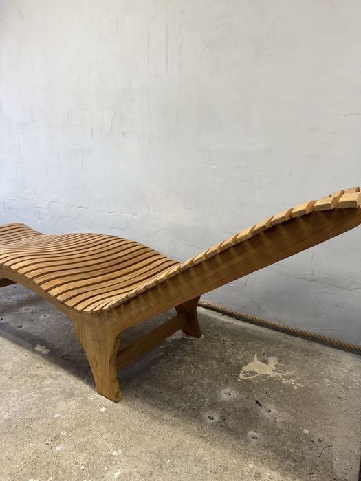 Leżak ogrodowy teak wood vintage drewno