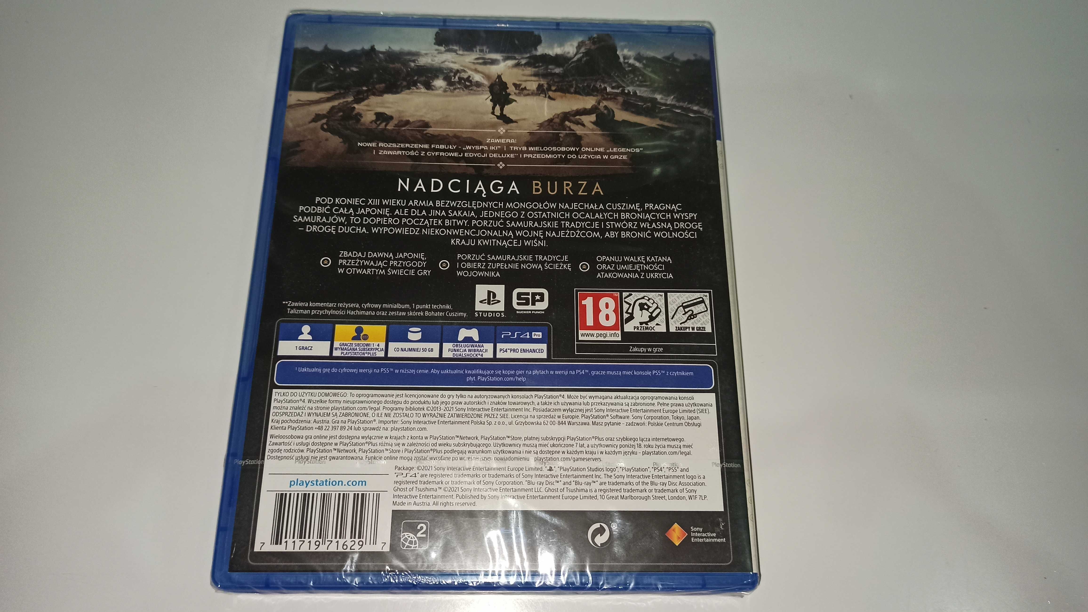 ps4 GHOST OF TSUSHIMA DIRECTOR'S CUT PL Nowa! Folia japonia i samuraje