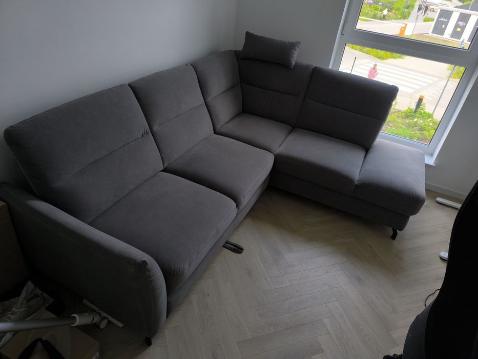 Narożnik Gala Collezione Orly Szary Rozkładany z funkcją spania