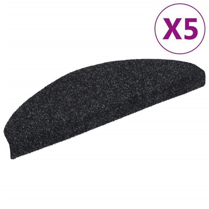 Vidaxl Samoprzylepne Nakładki Na Schody, 5 Szt., Czarne, 65X21X4 Cm