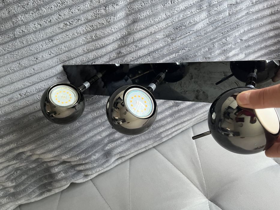 Żyrandol lampa led 3 kule inox ideał plafon