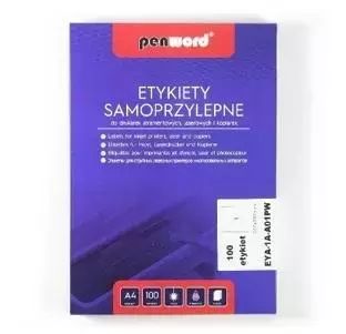 Etykiety samoprzylepne A4/100K 1x210x297mm. Penword. Nowy Produkt