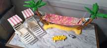 Barbie plaża hamak+ 2 leżanki plażowe