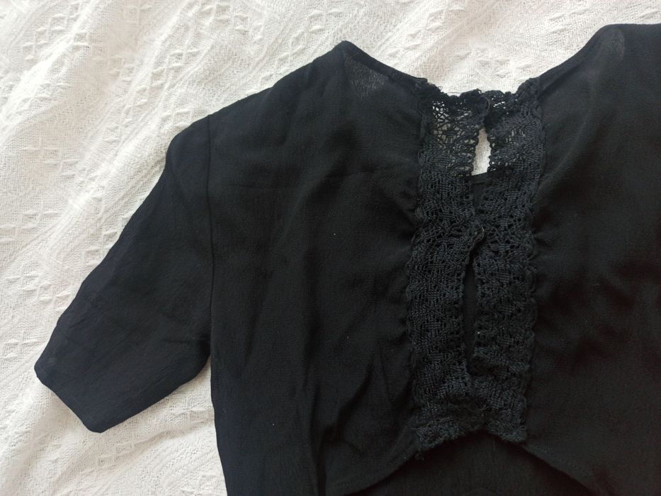 ASOS czarny elegancki kostium kombinezon odkryte plecy XS