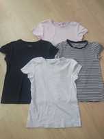 T-shirt H&M 4-pak dziewczęcy 134-140