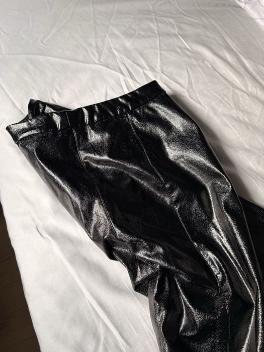 Skórzane czarne spodnie damskke