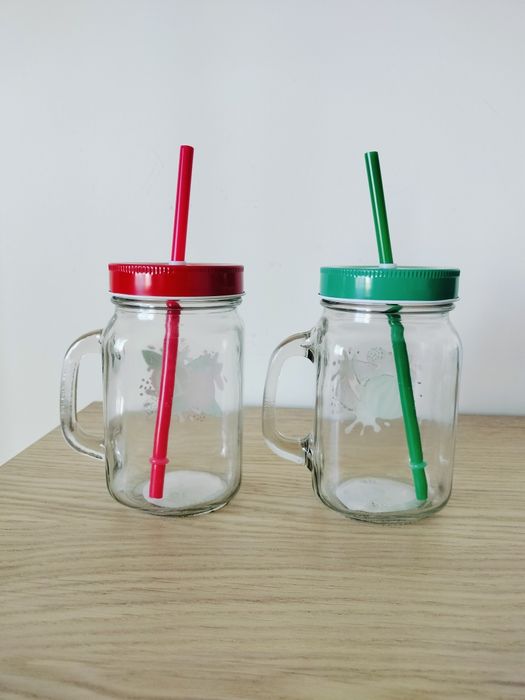 2 canecas copo com tampa e palhinha • novo!