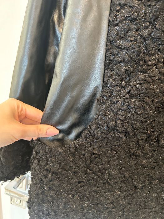 Krótkie futerko płaszczyk eko skóra 42/44 miś teddy