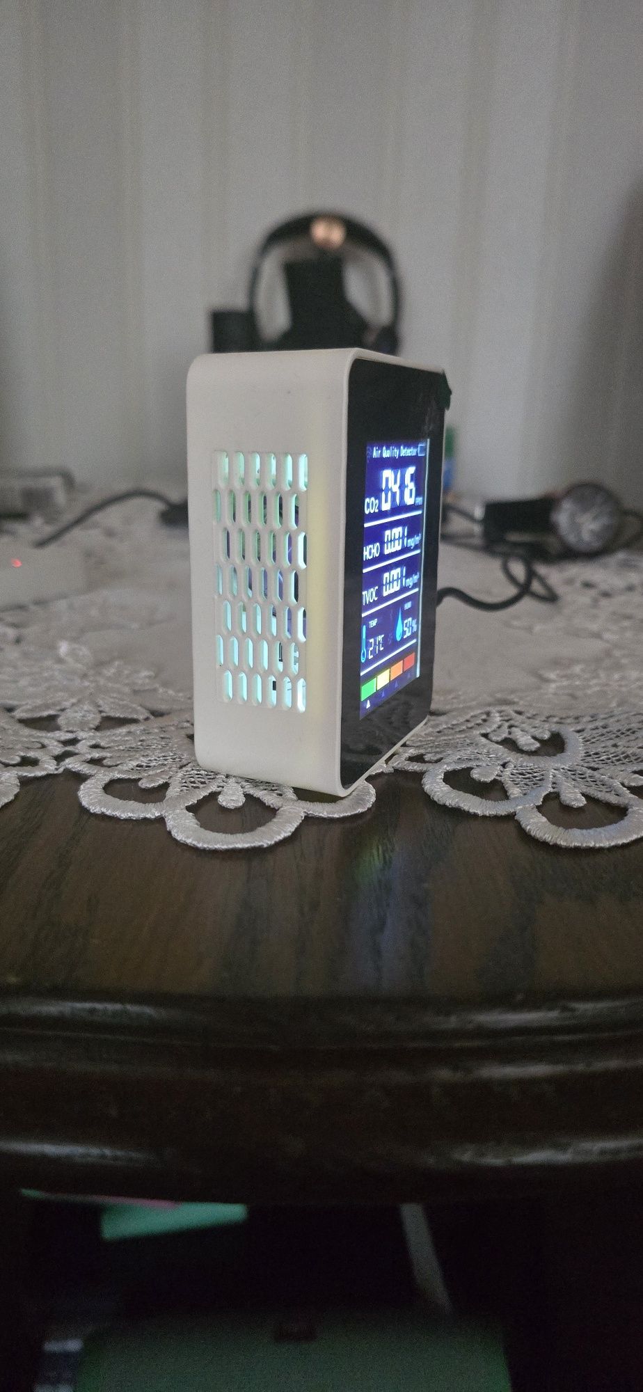 5 в 1 Цифровий детектор якості повітря CO2 HCHO TVOC Монітор температу