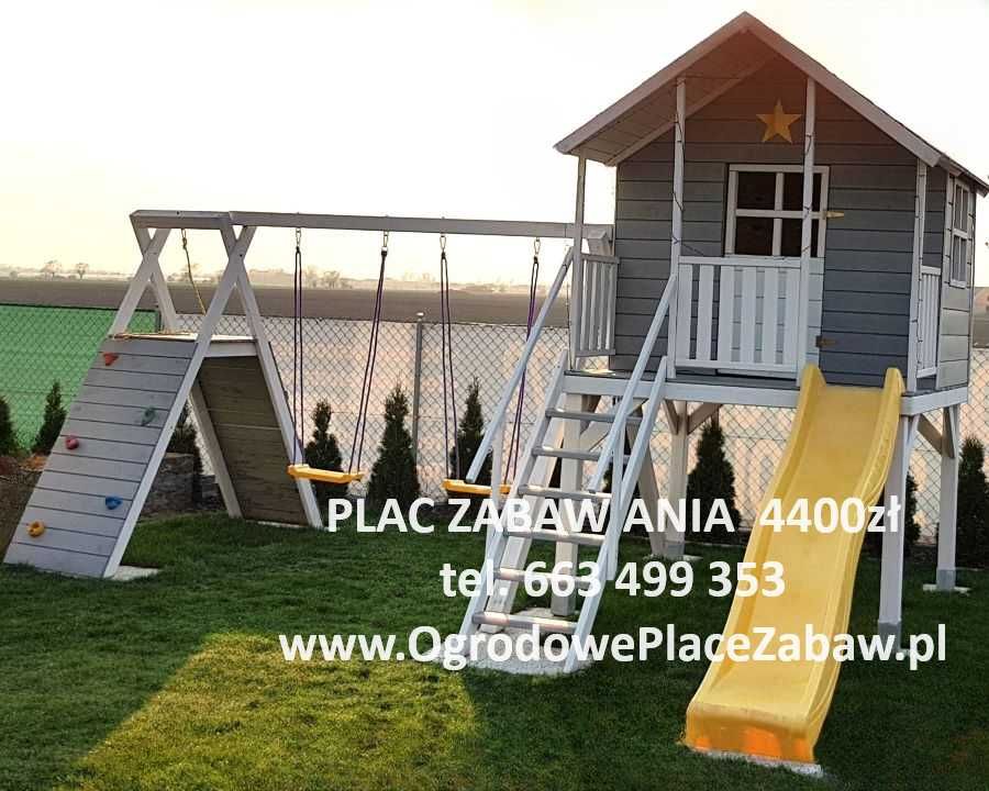 wiele modeli, BEZ CZEKANIA drewniany PLAC ZABAW 2 huśtawki, ślizg+gont
