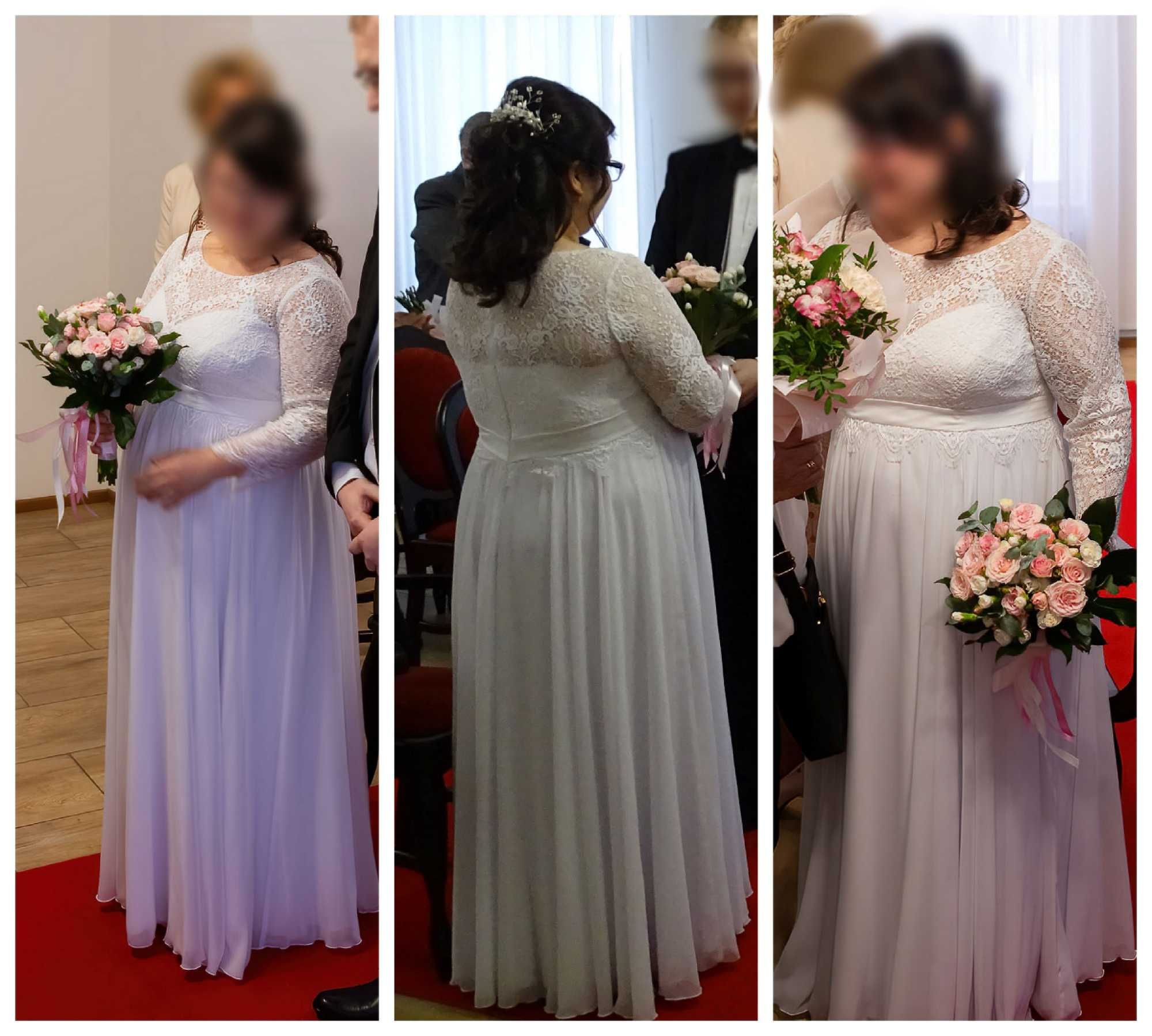 Ciążowa sukienka ślubna - duży rozmiar