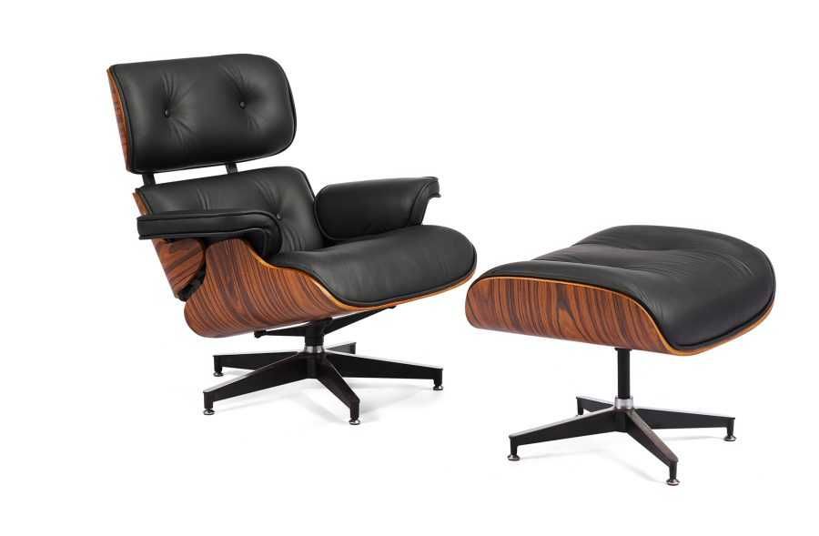 Poltrona  com Repousa Pés inspirado design de Charles Eames