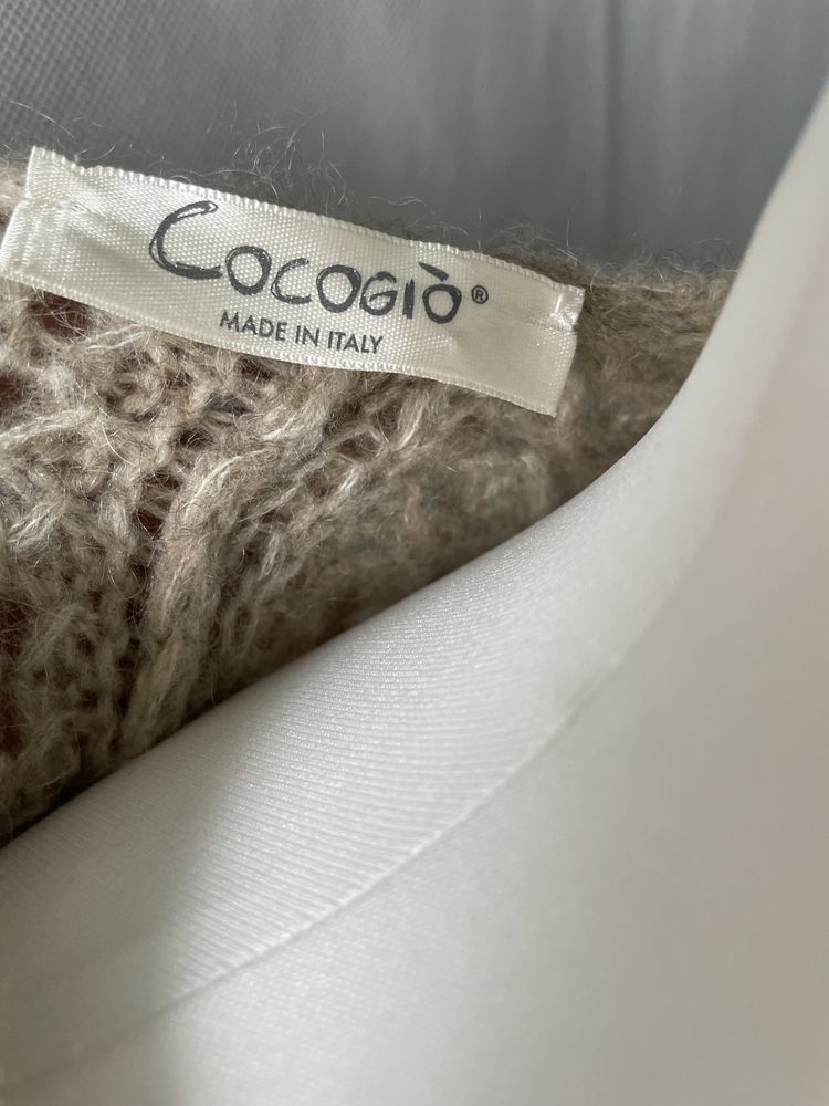 Poncho damskie narzutka  włoskie Cocogio cappuccino uniwersalny