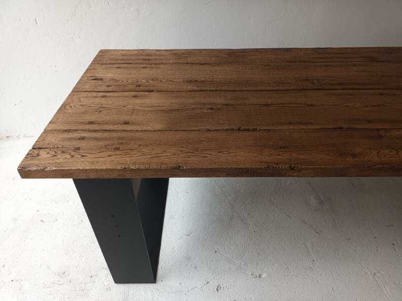 Stół dębowy na metalowych nogach 220x90