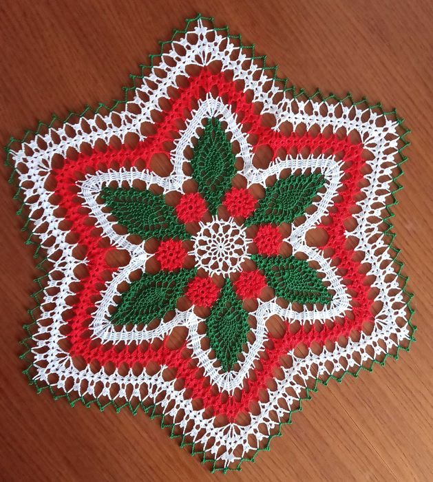 Serwetka świąteczna - Kwiaty poinsecji, Boże Narodzenie